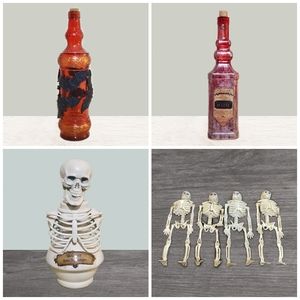 3 Potions Bottles and 4 Little Skeletons.